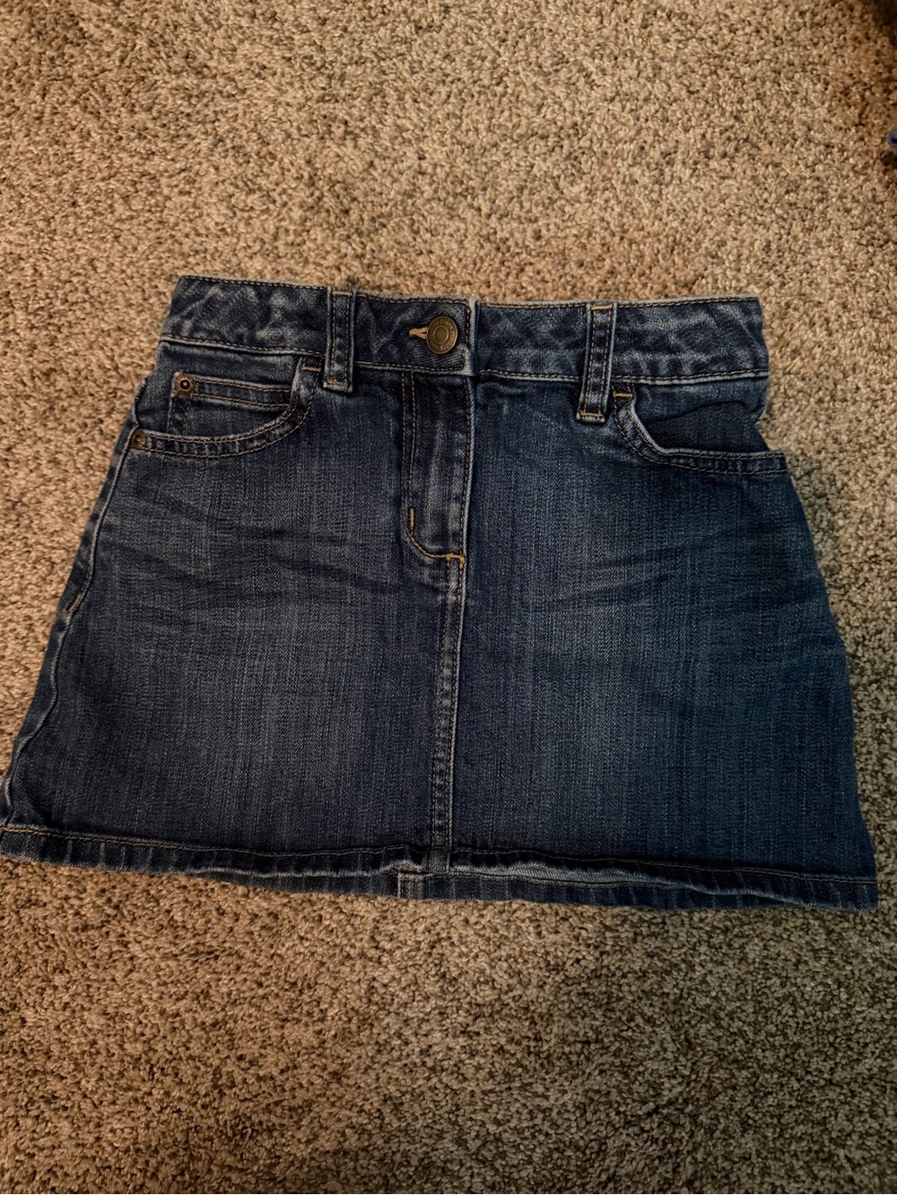 Mini Boden Denim Skirt with heart pockets